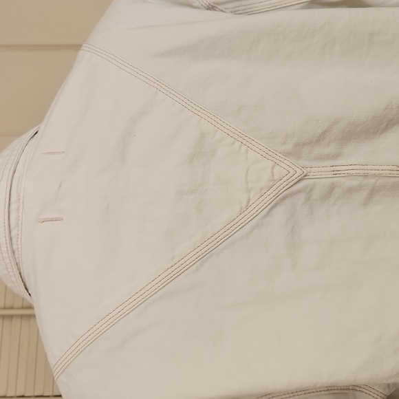 DENIM PLEATED CROPPED BUTTON UP BLOUSE - Picture 8 of 11